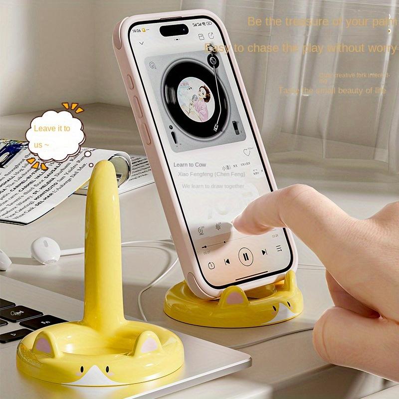 Cartoon Katze Handyhalter - Einstellbarer Winkel, Tragbarer Multifunktionaler Desktop-Ständer Katzendesign, Kompatibel mit den meisten Smartphones
