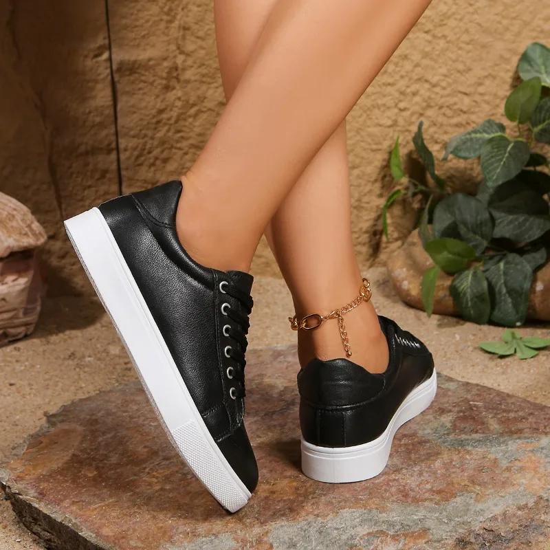 Fashion 2025 High Quality Ladies Shoes Lace-up Women's Vulcanize Shoes Fashion Outdoor Slip-Resistant Casual New Versatile Sneakers
