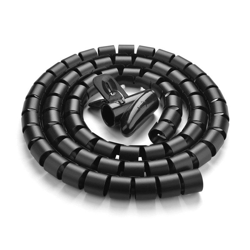 Ugreen 3-Meter Cable Organizer Sleeve - Flexible & Durable Black Cord Management Solution