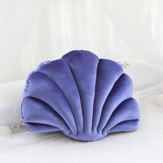Throw Pillow Non-shedding Tear-Resistant High Elasticity Good Rebound Full Filling Breathable Shell Shape Throw Pillow Doll Home Decor