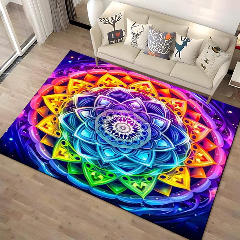 15 Size 3D Mandala Area Carpet Rug for Living Room Bedroom Home Sofa Doormat Decoration,kids Non-slip Floor Mat Gift