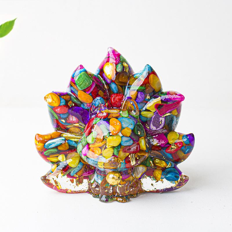 Mythical Creature Resin Crystal Nine Tailed Fox Ornament For Tabletop Decor Gift