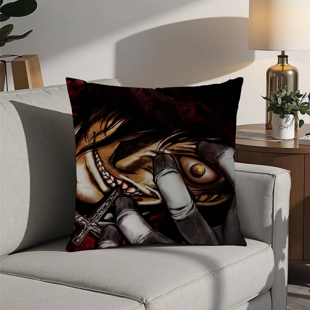 H-Hellsing A-Alucard Pillow Case Sofa Decorative Home Double-sided Printing Short Plush Cushion Pillow Cover Holiday Gift