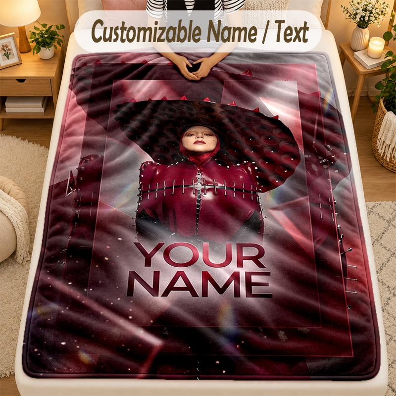 Flannel BlanketLady Gaga Custom Name Text Personalized Soft Warm Throw Blanket Home Decor Gift