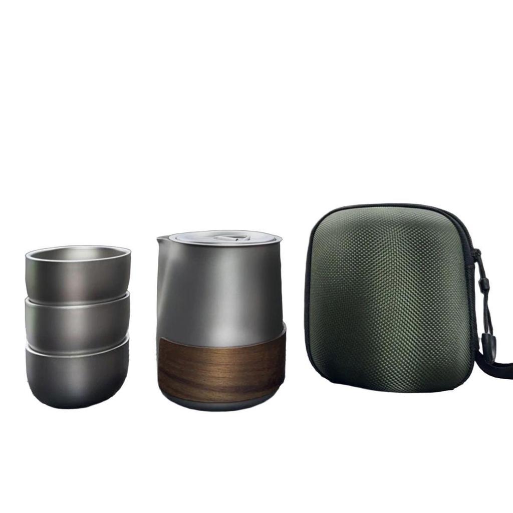 Portable Pure Titanium Tea Set: Anti-Scald, Outdoor Camping, Travel-Friendly Tea Maker