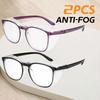 2PCS Anti Pollen Safety Glasses Square Anti Fog Blue Light Blocking Glasses with Side Shields for School Daily Life