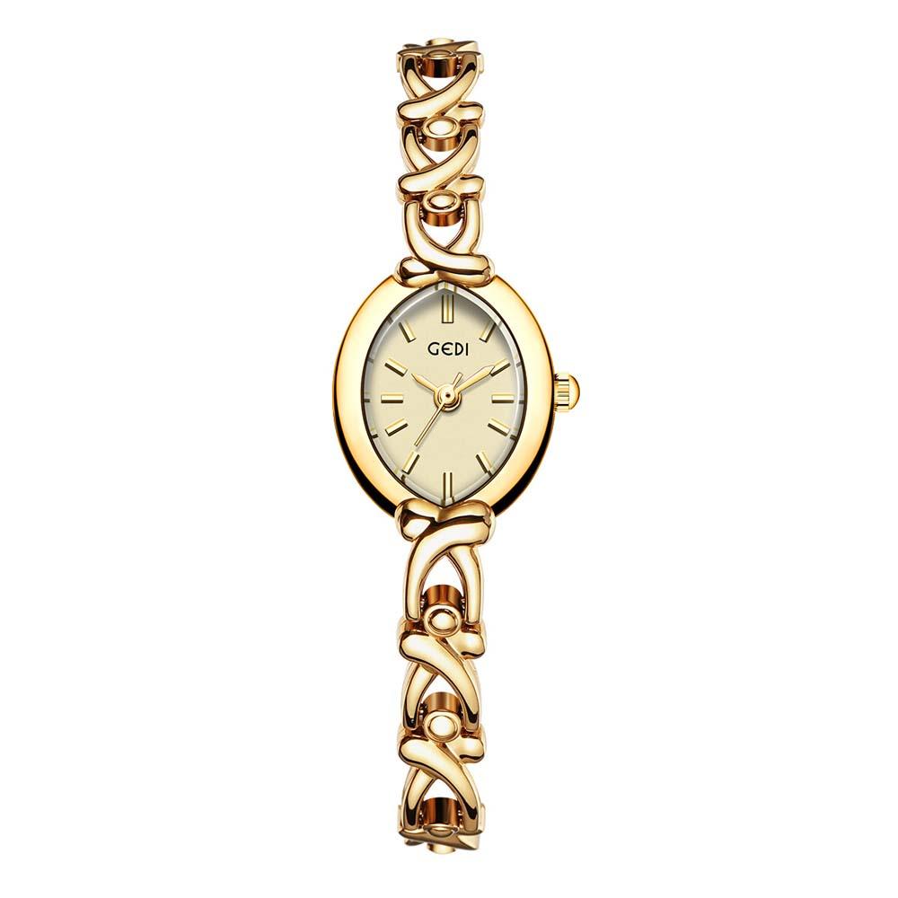 GEDI Women's Watch Vintage-Inspired Chain Strap Timepiece Light Luxury Commuter Style Versatile Women's Quartz Wristwatch