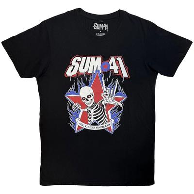 Sum 41 All Killer No Filler Scheletro Finitura Premium in Carbonio T-shirt 100% Cotone Magliette Uomo Donna Top