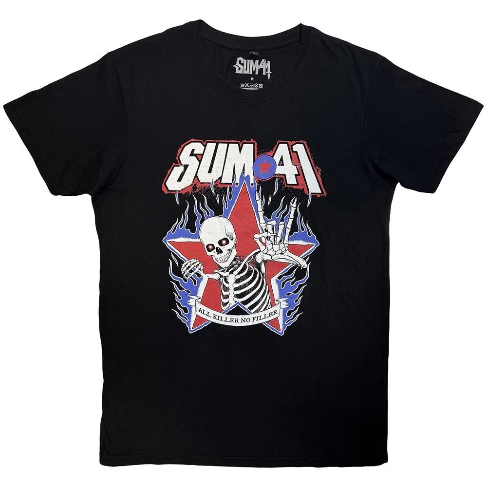 Sum 41 All Killer No Filler Skeleton Premium Carbon Finish 100% Cotton T-shirt Mens Womens Tees Top S