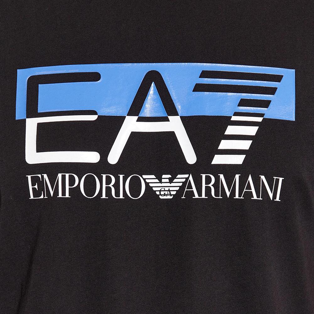 Emporio Armani Crew Neck Letter Print Fitted Short Sleeve T-Shirt Men Tops Black 6RPT81PJM9Z1200