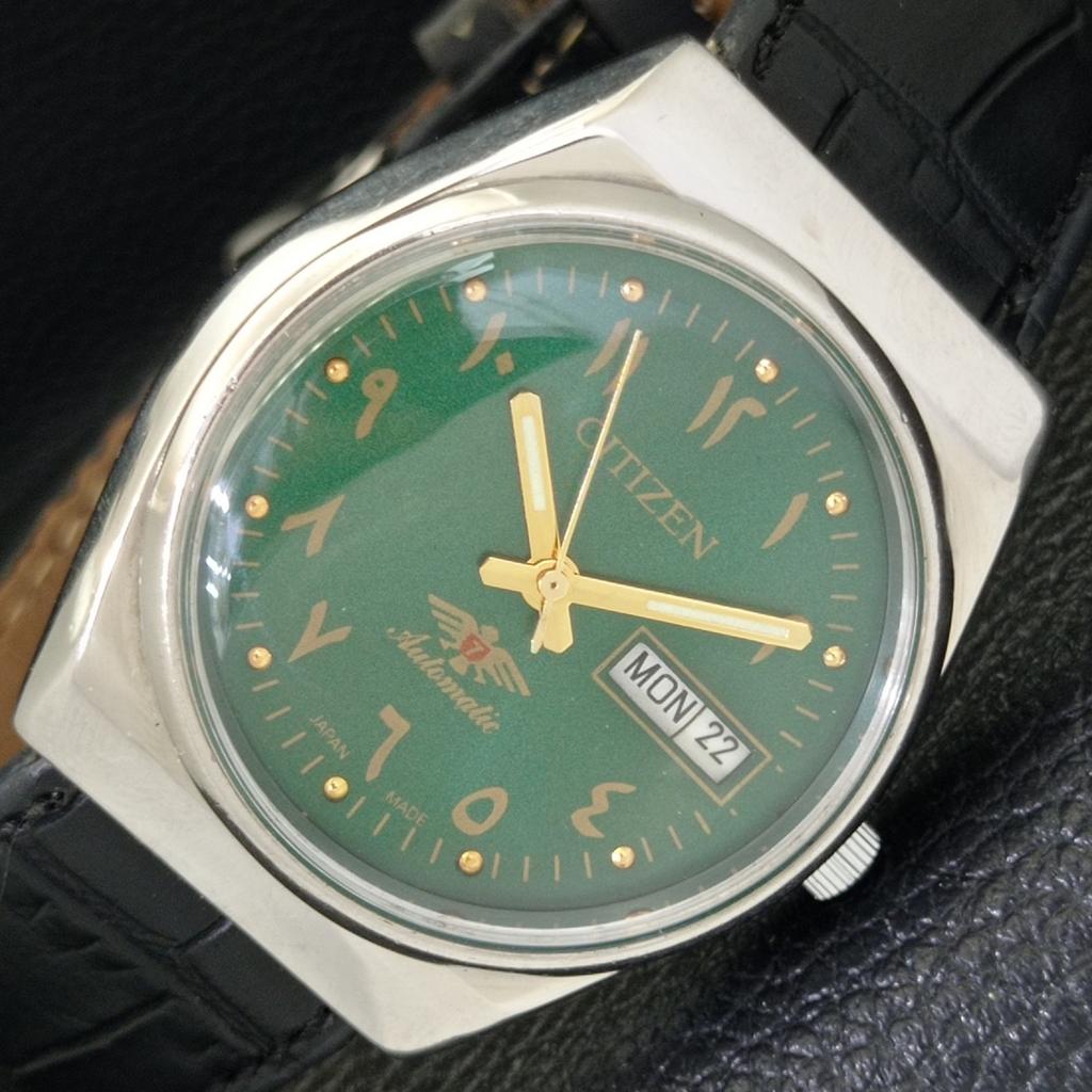 

Б/у винтажные мужские часы Citizen Automatic 8200 из Японии с арабским зеленым циферблатом a434837-2 R123-a434837
