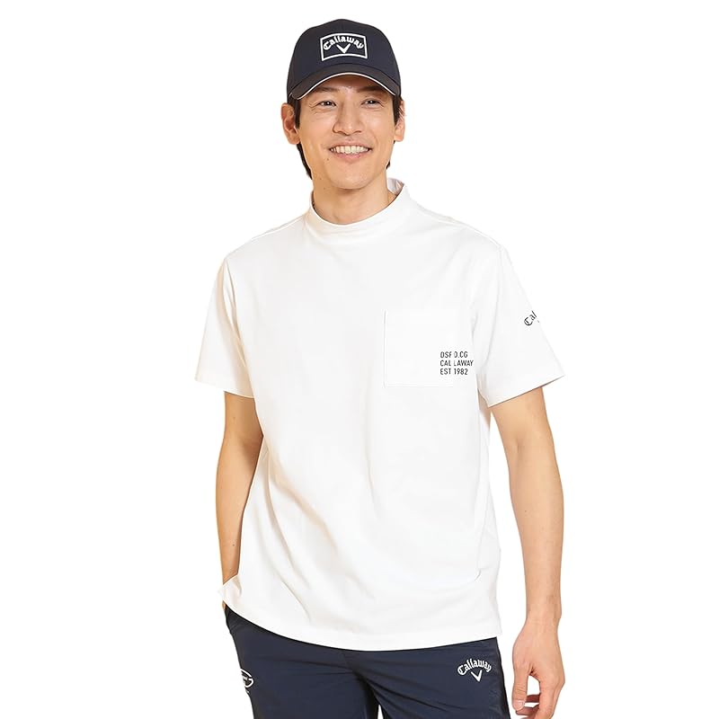 

[Callaway] men s short sleeve mock neck shirt (Sweat-absorbing, quick-drying, cool lining) / golf C25134108 1030_white LL