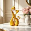 3D Printed Couple Cat Sculpture, Abstract Double Cat Figurine, Minimalist Modern Cat Decoration for Table, Aesthetic Gift for Cat Lovers