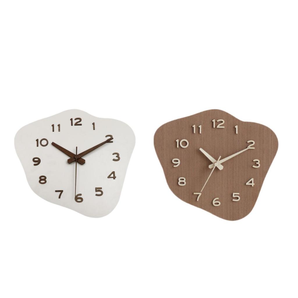 Decorative Wooden Wall Clock Silent Non Ticking 11.8x10.6inch