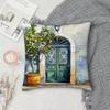 Refreshing Lemon - Themed Pillow Case Square Pillowcase Double-Sided Printing Short Plush Sofa Cushion Cover Bedroom