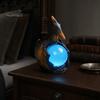 Mystical Dragon Desk Lamp Pterosaur Night Light, Resin Gothic Table with Glowing Faux Crystal Office Accent Lighting Ball, Fantasy Decor for