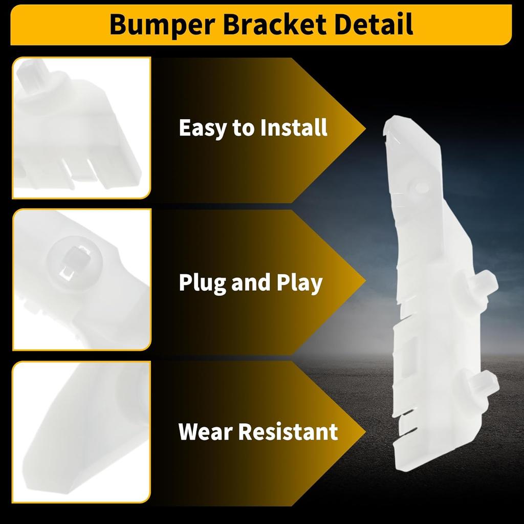 1 Pair Front Bumper Bracket for Infiniti G37 Q60 No.62223JL00A/62222JL00A White Left Right Driver Passenger Side