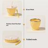Collapsible Travel Cup with Lid Cookie Design Silicone Folding Cup Portable Reusable Drinking Cup for Camping Hiking Picnics