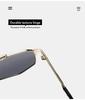 Trendy Euro-American Metal Double Bridge Irregular Sunglasses - Stylish, Casual, Versatile Sun Protection