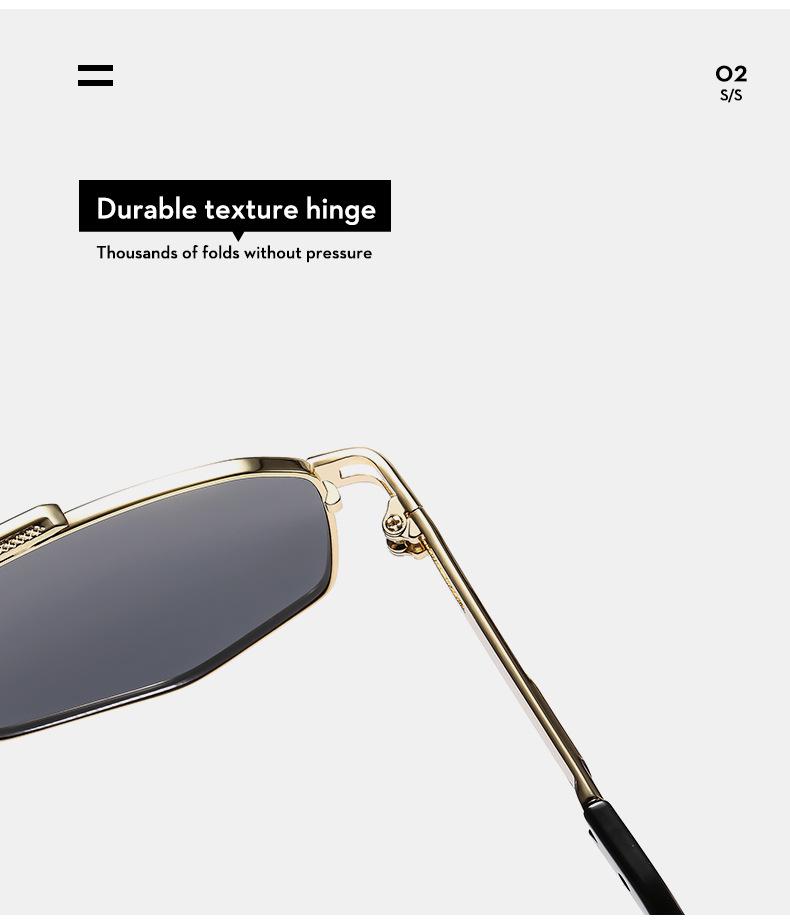 Trendy Euro-American Metal Double Bridge Irregular Sunglasses - Stylish, Casual, Versatile Sun Protection