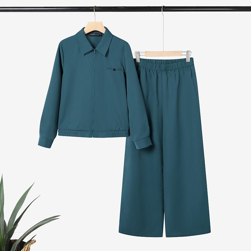 ZANZEA Women Long Sleeve Zipper Thin Jacket and Long Pants Casual Autumn Two Piece Suit Sets