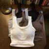 Underwear Women's Camisole Vest Chest Pad One-piece Top Button Down Bottom Anti Glare Vest