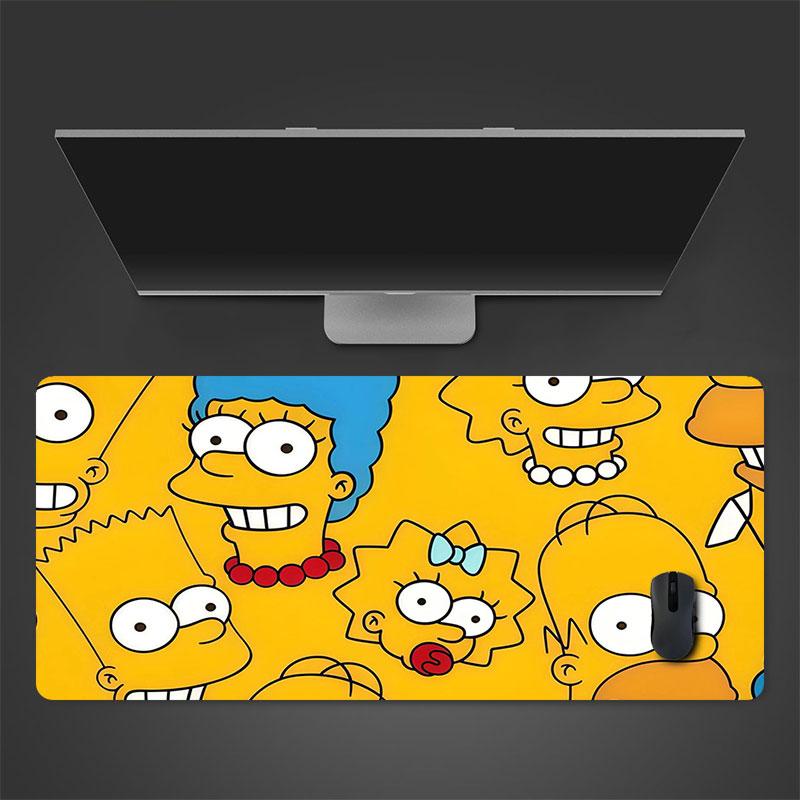 The Simpsons Cartoon Poster Mouse Pad, Large Gaming Desk Mat, Non-slip XXL Mousepad for Laptop & Tablet, Mini PC Playmat with Stitched Edges