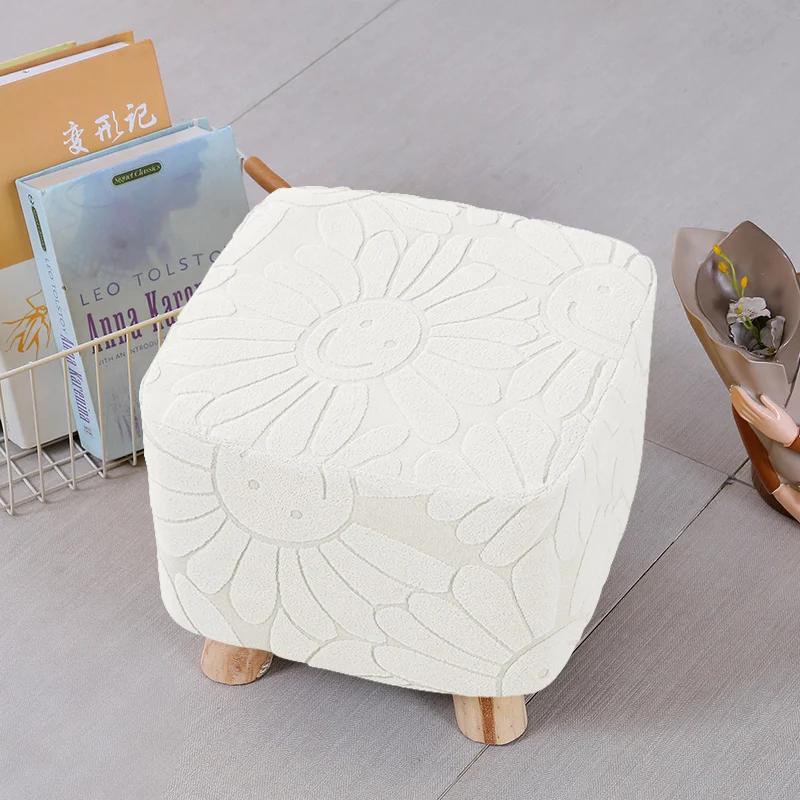 Washable Ottoman Cover Footrest Covers Elastic Seat Protective Case Chair Covers Footstool Protector Covers Without Stool