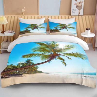 Ozean-Bettwäsche-Set, Küste, Strand, Bettbezug-Set, blauer Seestern, Bett-Set für Kinder und Teenager, Muschel-Heimtextilien, Sommer-Tagesdecke, Bettbezug