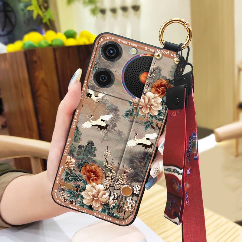 Staubdichter Ring Handyhülle Für ZTE Nubia Music Armband Ältere Dame Ständer Handyhalter Rückseite Stoßfest