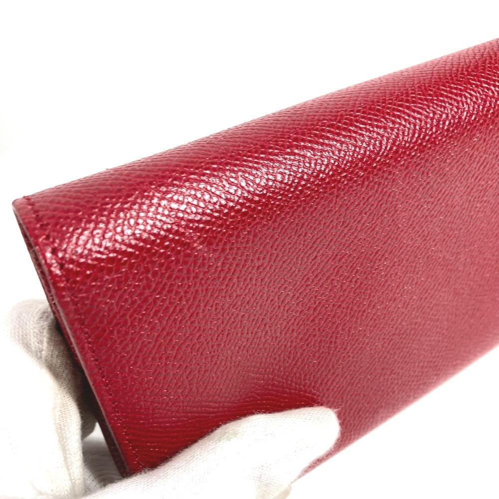BVLGARI Bulgari Bulgari Logo Clip Bi-fold flap Long Wallet Leather Red