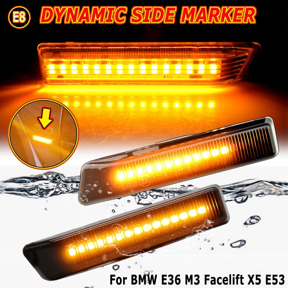 

Указатель поворота боковой габаритный фонарь Fender Последовательная мигалка для BMW E36 M3 Facelift 1997-1999 X5 E53 1999-2006