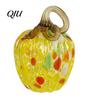 Unique Glass Art Pendant Hand Blown Pumpkin Figurine, Creative Adornment for Desktop Decoration, Fall Rainbow Light Refraction Decor