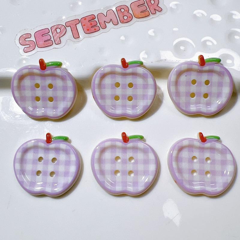 Color Apple Shape Button Resin Ornaments Diy Garment Shoes Sewing Crafts Supplies Diy Handmade Patch