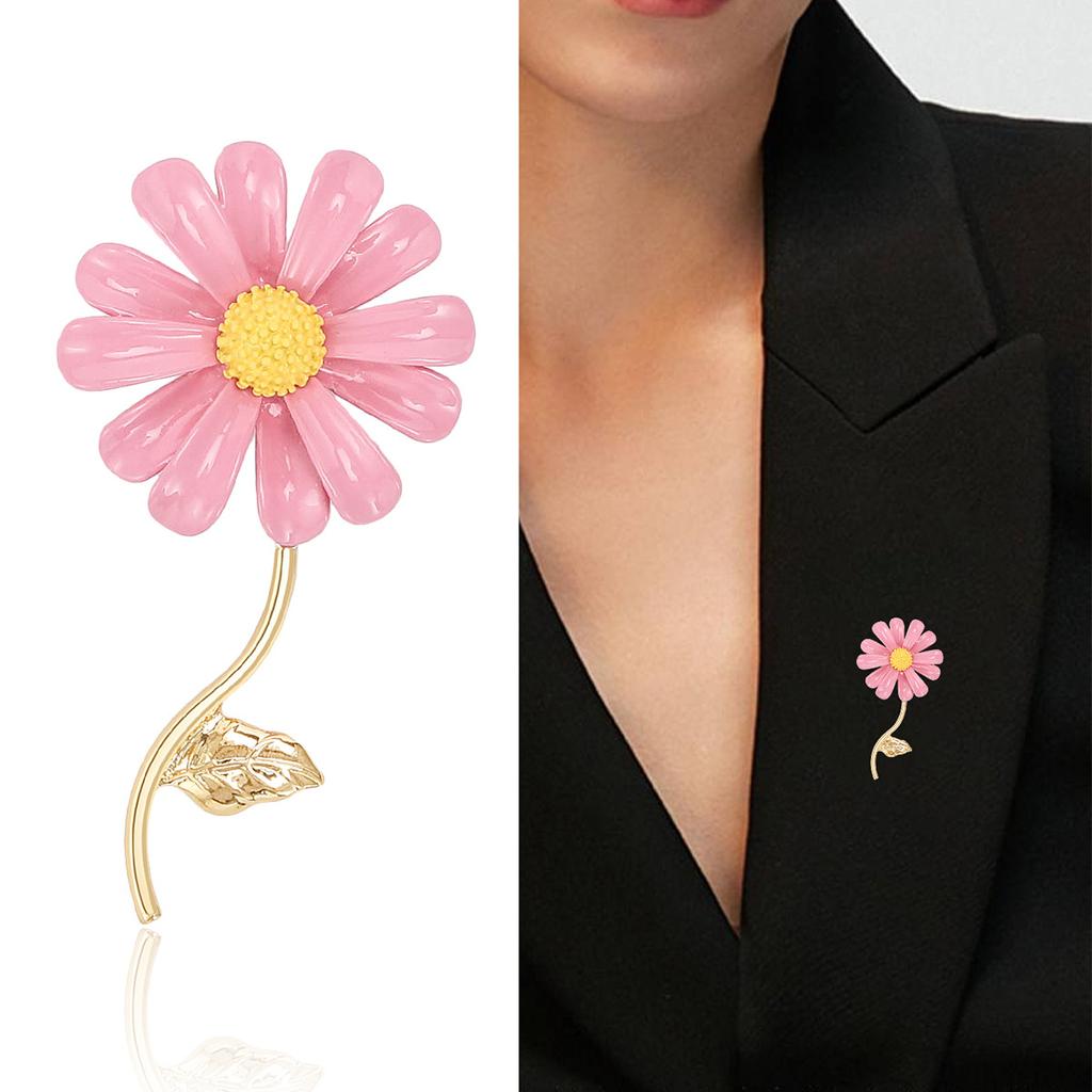 Stylish And Simple Oil-Dripping Small Daisy Brooch, Versatile Temperament, Sunflower Collar Pin, Anti-Light Pin