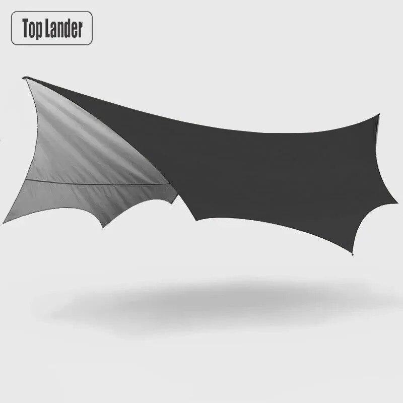 

5.1x5.1m большой брезент для кемпинга водонепроницаемый восьмиугольный тент-бабочка для отдыха на открытом воздухе тент для палатки тент для пляжа туристический навес чёрный