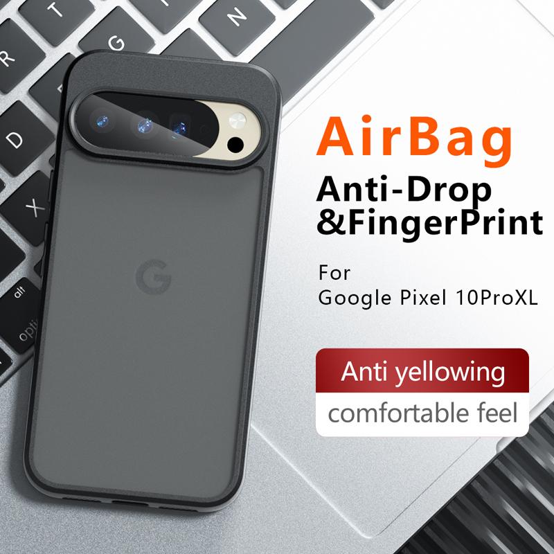 Für Google Pixel 10 Pro XL Hülle Stoßfest Mattes Hautgefühl Matte PC+TPU Anti-Fingerabdruck Transparente Hülle für Google Pixel 10