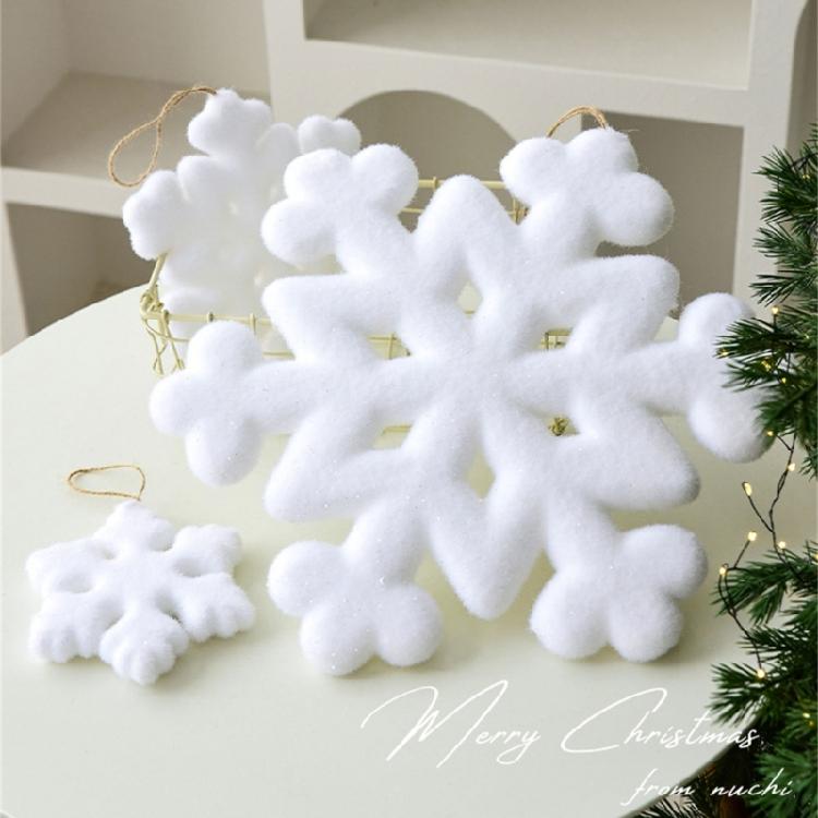 Soft-Furred Snow Crystalloid Christmas Tree Multiple Purpose Celebratory Adornment Environmentally Safe Design for Winter Festivities