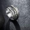 Adjustable Open Ring Couples Vintage Angel Feather Design Unisex Copper Plated Geometric Band