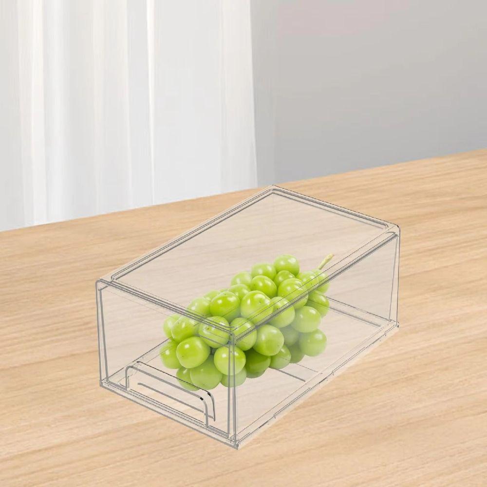Fresh Keeping Refrigerator Storage Box Stackable Cosmetic Display Case  for Kitchen