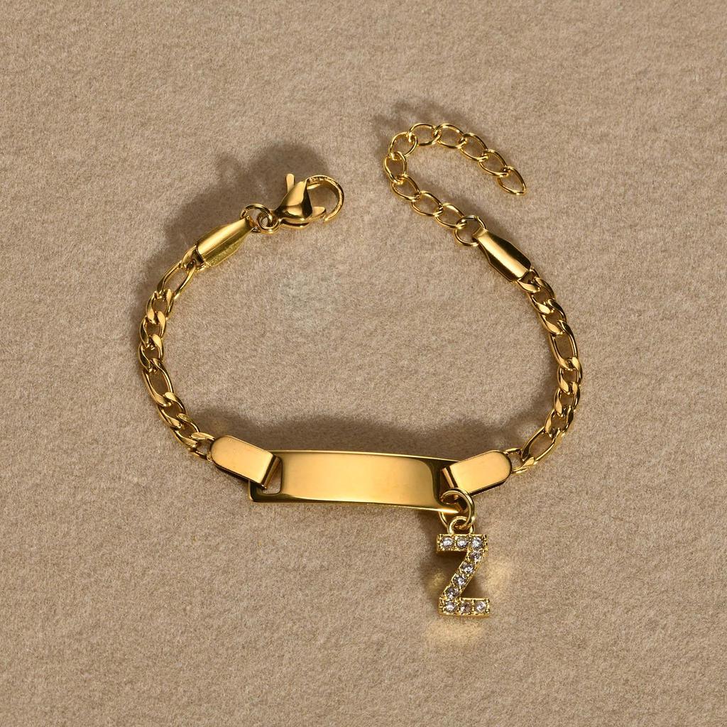 Stainless Steel Alphabet Bracelet for Kids and Ladies - Fashionable, Simple Jewelry