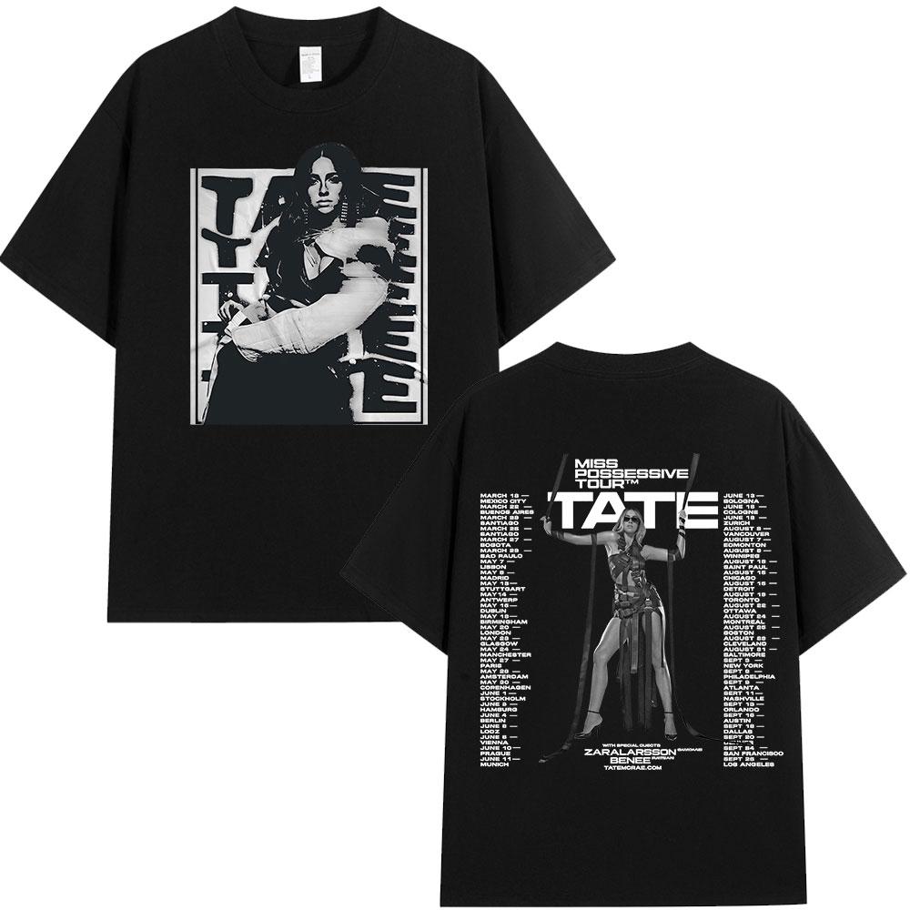 Tate McRae Miss Possessive Tour TShirts Fans Gift Men Women Summer Vintage Short Sleeve T Shirts Cotton Casual Loose Tshirt