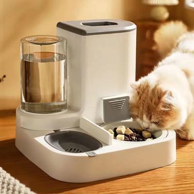 Katzennapf Automatischer Futterspender Großraum-Futterbehälter mit Wasserspender Futterspender für Katzen Futternäpfe
