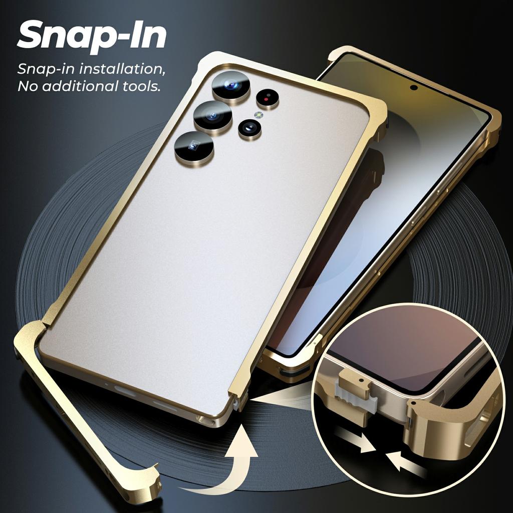For Samsung Galaxy S25 Ultra Bumper Case Metal Frame Snap-On Heat Dissipation Phone Cover
