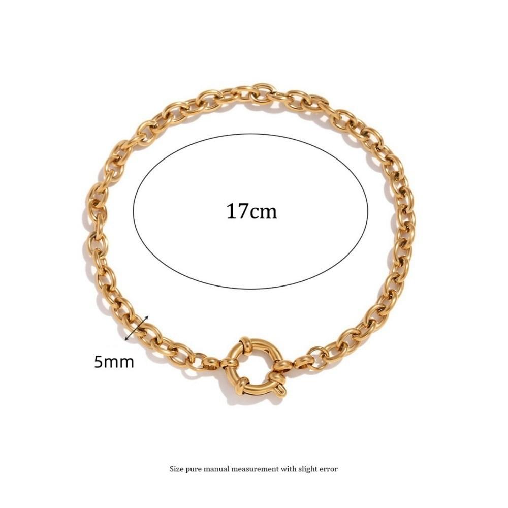 Trendy Gold 18k Plated Stainless Steel Spring Clasp Pendant Necklace For Women