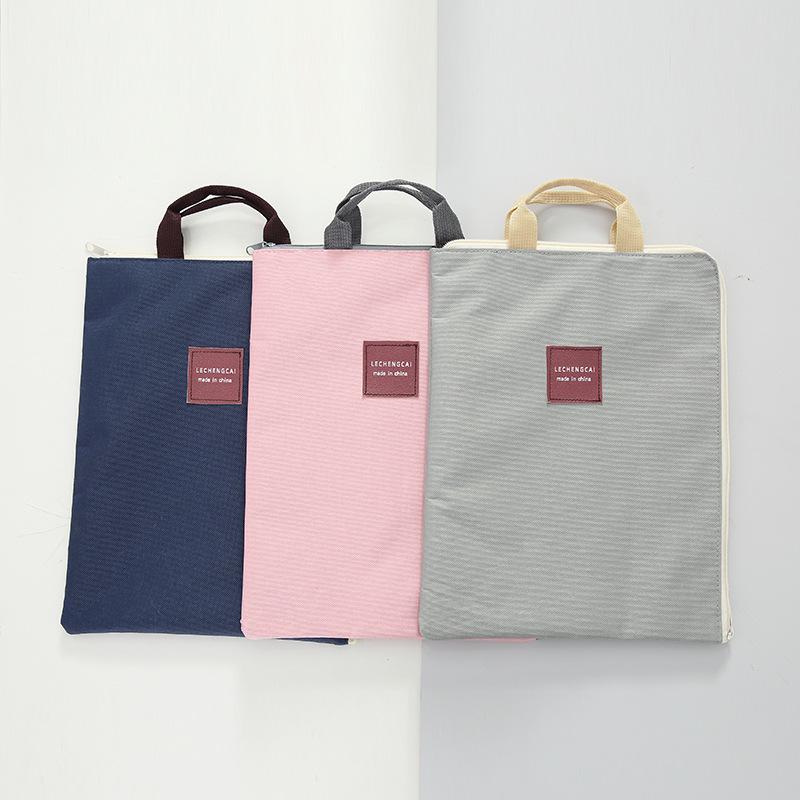 Korean Multi-layer A4 Document & Laptop Bag - Oxford Cloth, Large Capacity Briefcase