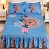 1pc Thickened Sanding Bedspread Soft Non-Slip King Queen Bed Skirt Wedding Fitted Sheet Cover No Pillowcase