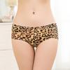 Women's Leopard Print Panties, Ice Silk Seamless One-piece Medium and Low Waist Thong Large Size