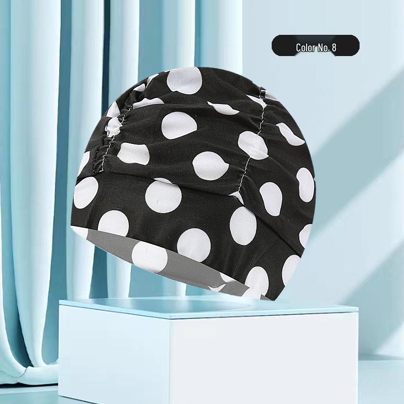 Dámská květinová plisovaná plavecká čepice nadměrné velikosti - Nepřiléhavý střih, Jednobarevná, Módní látkový design