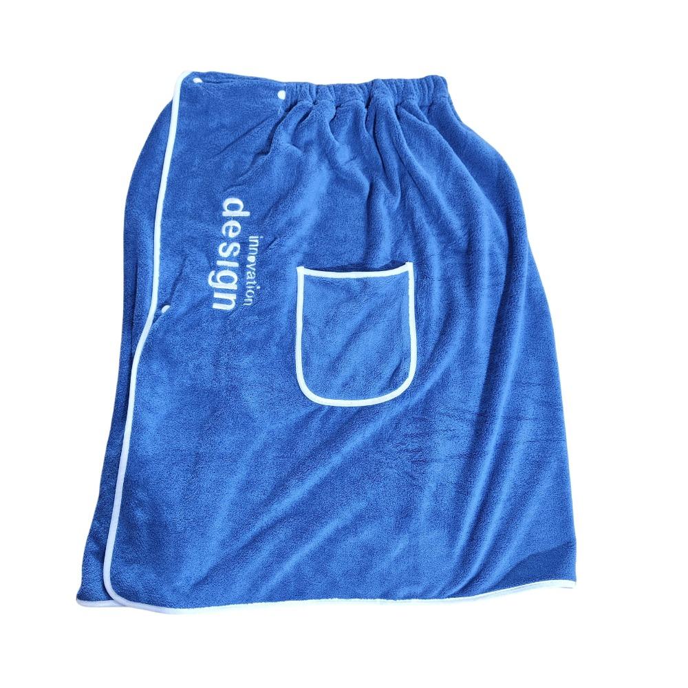 

Мужское регулируемое полотенце-баня с карманом - мягкий полиэстер синий